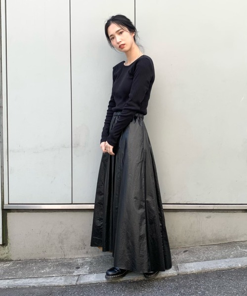 UNSPARE（アンスペア）の「【UNSPARE/アンスペア】パット付ロンT/WEB・一部店舗限定（Tシャツ/カットソー・レディース・アイボリー/ブラック/ブラック系その他・FREE）」の8枚目の写真