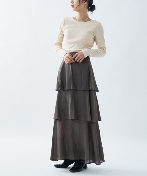 UNSPARE（アンスペア）の「【UNSPARE/アンスペア】パット付ロンT/WEB・一部店舗限定（Tシャツ/カットソー・レディース・アイボリー/ブラック/ブラック系その他・FREE）」の6枚目の写真