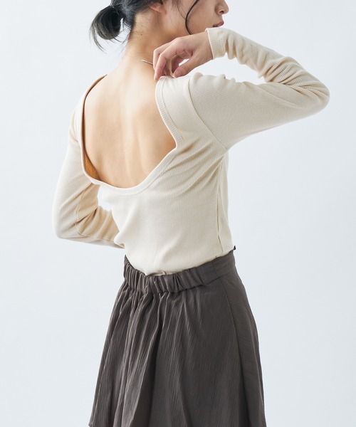 UNSPARE（アンスペア）の「【UNSPARE/アンスペア】パット付ロンT/WEB・一部店舗限定（Tシャツ/カットソー・レディース・アイボリー/ブラック/ブラック系その他・FREE）」の22枚目の写真