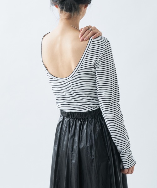 UNSPARE（アンスペア）の「【UNSPARE/アンスペア】パット付ロンT/WEB・一部店舗限定（Tシャツ/カットソー・レディース・アイボリー/ブラック/ブラック系その他・FREE）」の11枚目の写真