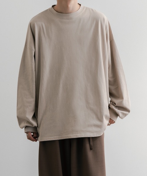 epnok（エプノック）の「タックオーバーロンT（Tシャツ/カットソー・メンズ・ブラック/オフホワイト/グリーン/グレイッシュベージュ/グレイッシュブルー・SMALL/MEDIUM/LARGE）」の4枚目の写真