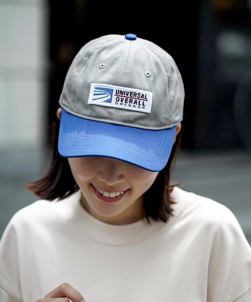 UNIVERSAL OVERALL(ユニバーサルオーバーオール)の「【UNIVERSALOVERALL/ユニバーサルオーバーオール】バイカラーワッペンキャップ(キャップ・メンズ・ネイビー/ブラウン/グレー・FREE)」の2枚目の写真