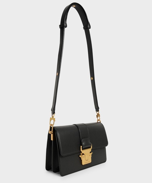 CHARLES & KEITH（チャールズ & キース）の「メタリックアクセント ショルダーバッグ / Metallic Accent Shoulder Bag（ショルダーバッグ・レディース・ネイビー/バーガンディー/ライトベージュ/ブラック・M）」の20枚目の写真