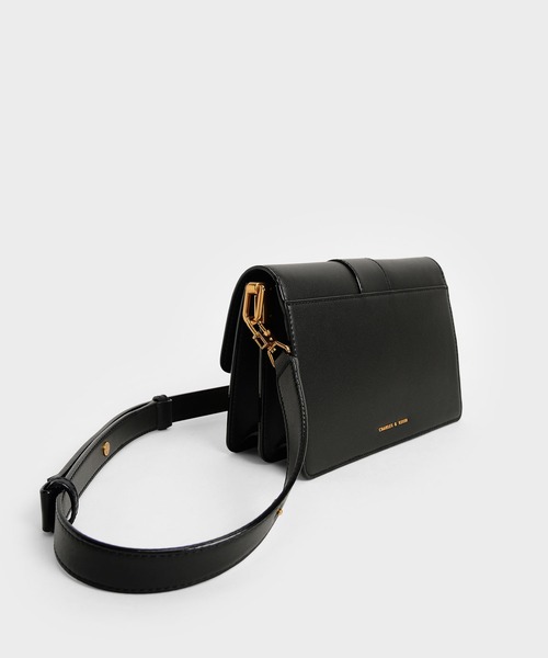 CHARLES & KEITH（チャールズ & キース）の「メタリックアクセント ショルダーバッグ / Metallic Accent Shoulder Bag（ショルダーバッグ・レディース・ネイビー/バーガンディー/ライトベージュ/ブラック・M）」の18枚目の写真