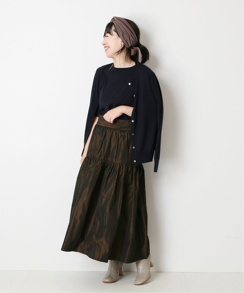 journal standard L'essage（ジャーナルスタンダードレサージュ）の「シャンブレータフタ ティアードスカート◆（スカート・レディース・ブラック/ブラウン・FREE）」の8枚目の写真