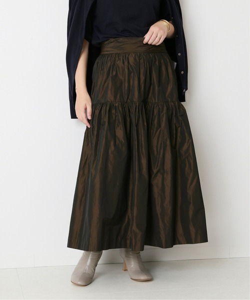 journal standard L'essage（ジャーナルスタンダードレサージュ）の「シャンブレータフタ ティアードスカート◆（スカート・レディース・ブラック/ブラウン・FREE）」の19枚目の写真
