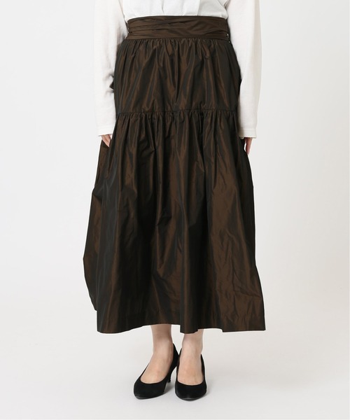 journal standard L'essage（ジャーナルスタンダードレサージュ）の「シャンブレータフタ ティアードスカート◆（スカート・レディース・ブラック/ブラウン・FREE）」の14枚目の写真
