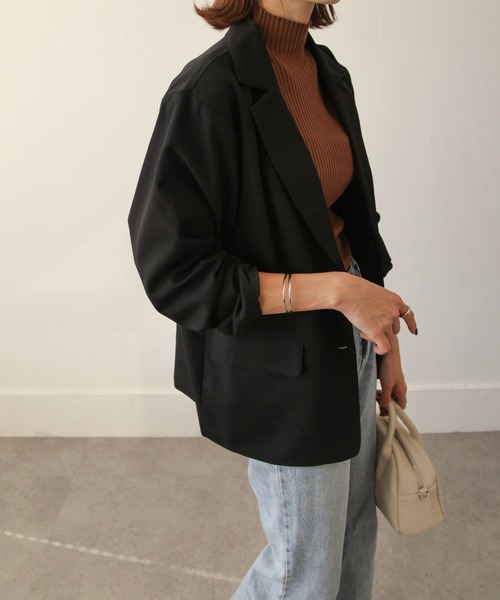 Chillfar（チルファー）の「テーラードジャケット（テーラードジャケット・レディース・ブラック/ダークブラウン/ブラウン/レッド/オレンジ/グリーン/アイボリー/ライトブラウン/マスタード/グレイッシュベージュ・FREE）」の21枚目の写真