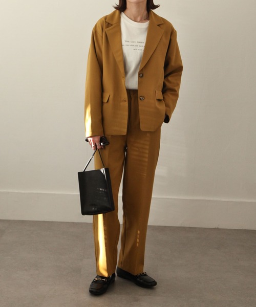 Chillfar（チルファー）の「テーラードジャケット（テーラードジャケット・レディース・ブラック/ダークブラウン/ブラウン/レッド/オレンジ/グリーン/アイボリー/ライトブラウン/マスタード/グレイッシュベージュ・FREE）」の13枚目の写真