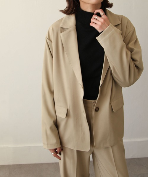 Chillfar（チルファー）の「テーラードジャケット（テーラードジャケット・レディース・ブラック/ダークブラウン/ブラウン/レッド/オレンジ/グリーン/アイボリー/ライトブラウン/マスタード/グレイッシュベージュ・FREE）」の14枚目の写真