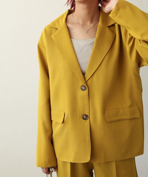 Chillfar（チルファー）の「テーラードジャケット（テーラードジャケット・レディース・ブラック/ダークブラウン/ブラウン/レッド/オレンジ/グリーン/アイボリー/ライトブラウン/マスタード/グレイッシュベージュ・FREE）」の16枚目の写真