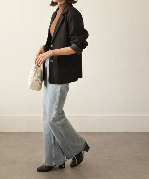 Chillfar（チルファー）の「テーラードジャケット（テーラードジャケット・レディース・ブラック/ダークブラウン/ブラウン/レッド/オレンジ/グリーン/アイボリー/ライトブラウン/マスタード/グレイッシュベージュ・FREE）」の11枚目の写真