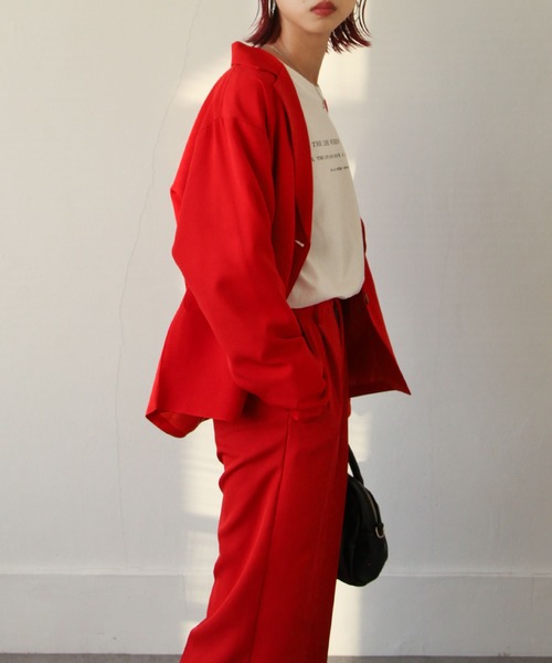 Chillfar（チルファー）の「テーラードジャケット（テーラードジャケット・レディース・ブラック/ダークブラウン/ブラウン/レッド/オレンジ/グリーン/アイボリー/ライトブラウン/マスタード/グレイッシュベージュ・FREE）」の19枚目の写真