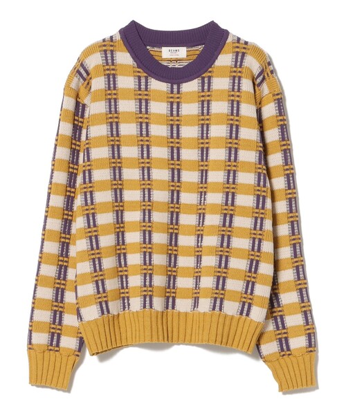 BEAMS HEART（ビームスハート）の「フクレ チェック ニット（ニット/セーター・レディース・イエロー/オレンジ/グリーン・FREE）」の16枚目の写真