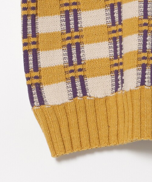 BEAMS HEART（ビームスハート）の「フクレ チェック ニット（ニット/セーター・レディース・イエロー/オレンジ/グリーン・FREE）」の19枚目の写真