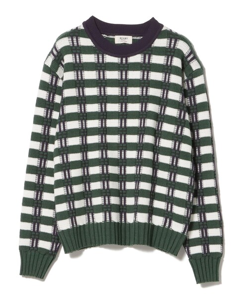BEAMS HEART（ビームスハート）の「フクレ チェック ニット（ニット/セーター・レディース・イエロー/オレンジ/グリーン・FREE）」の21枚目の写真