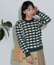 フクレ チェック ニット