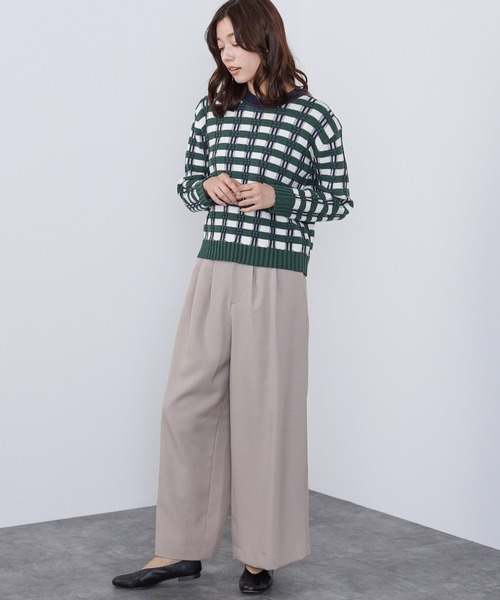 BEAMS HEART（ビームスハート）の「フクレ チェック ニット（ニット/セーター・レディース・イエロー/オレンジ/グリーン・FREE）」の8枚目の写真