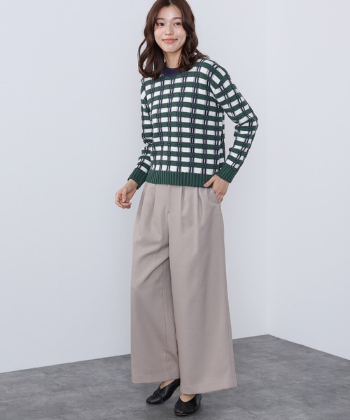 BEAMS HEART（ビームスハート）の「フクレ チェック ニット（ニット/セーター・レディース・イエロー/オレンジ/グリーン・FREE）」の7枚目の写真