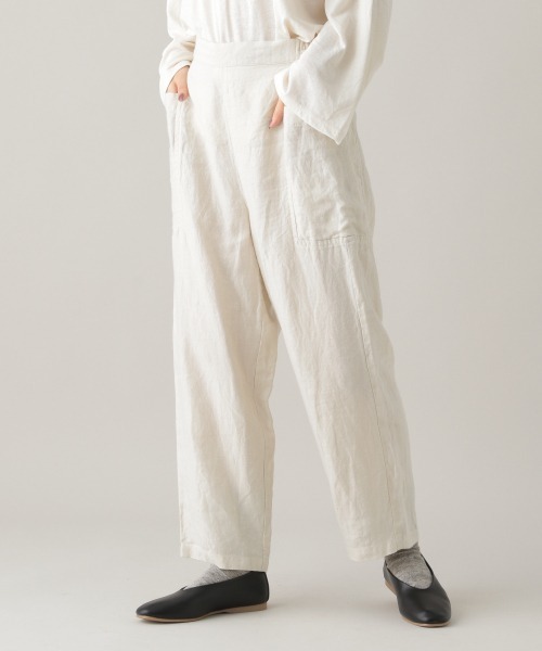 studio CLIP(スタディオクリップ)の「《Natural by studio CLIP》サイドポケットパンツ(その他パンツ・レディース・カーキ/アイボリー・FREE)」の2枚目の写真