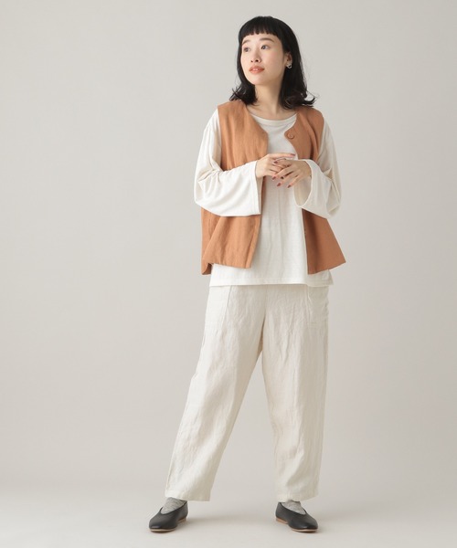 studio CLIP(スタディオクリップ)の「《Natural by studio CLIP》サイドポケットパンツ(その他パンツ・レディース・カーキ/アイボリー・FREE)」の7枚目の写真