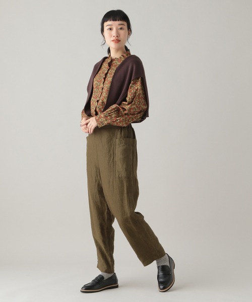 studio CLIP(スタディオクリップ)の「《Natural by studio CLIP》サイドポケットパンツ(その他パンツ・レディース・カーキ/アイボリー・FREE)」の3枚目の写真