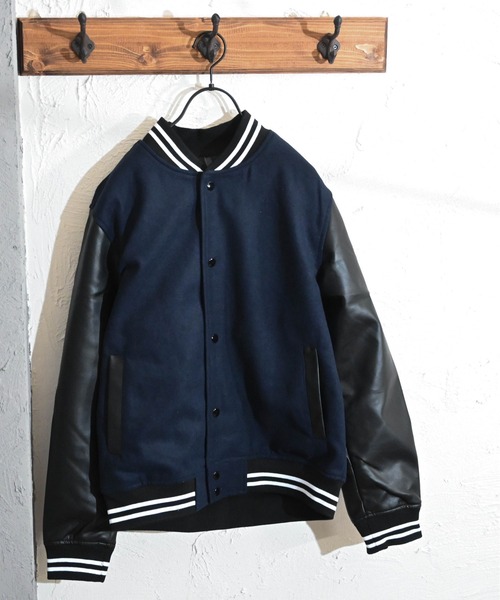 Burner（バーナー）の「【BURNER SELECT】メルトンスタジャン（ブルゾン・メンズ・ネイビー/ブラック/チェック/グレー・L/M/XL）」の3枚目の写真