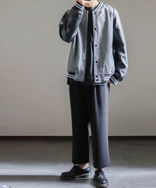 Burner（バーナー）の「【BURNER SELECT】メルトンスタジャン（ブルゾン・メンズ・ネイビー/ブラック/チェック/グレー・L/M/XL）」の13枚目の写真