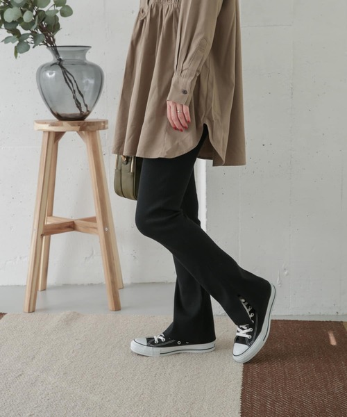 URBAN RESEARCH DOORS(アーバンリサーチドアーズ)の「モイスチャーリブパンツレギンス(レギンス/スパッツ・レディース・ブラック/ライトベージュ/グレー系その他・ONE)」の6枚目の写真