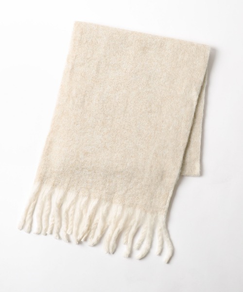 ZIP FIVE（ジップファイブ）の「【ZIP FIVE】ミックスヤーンブークレーストール（ストール/ショール・レディース・ライトグレー/ブラック/ブラウン/ライトベージュ・FREE）」の4枚目の写真