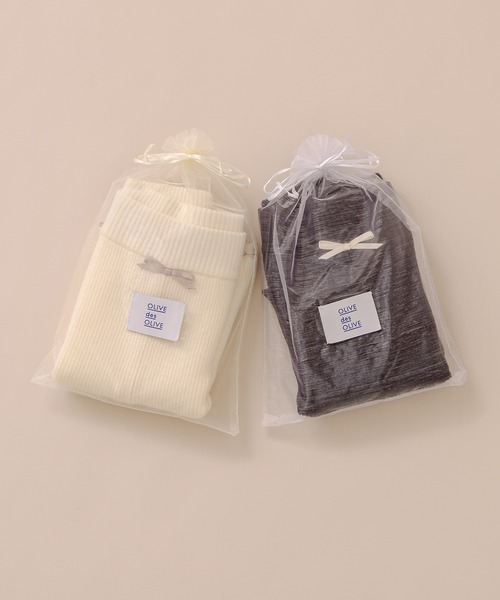 OLIVE des OLIVE（オリーブデオリーブ）の「ニットメロウpettico（その他アンダーウェア/インナー・レディース・ブラック/オフホワイト・FREE）」の4枚目の写真