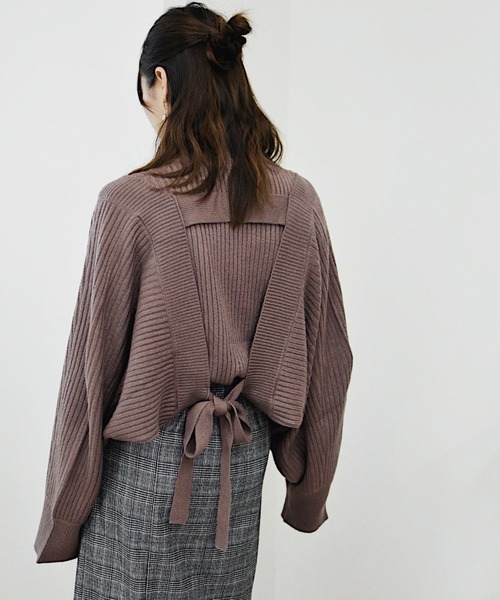 Brownie(ブラウニー)の「Brownie インナーSET BACKリボンボレロ(カーディガン/ボレロ・レディース・チャコールグレー/グリーン/モカ/ライトベージュ・FREE)」の3枚目の写真