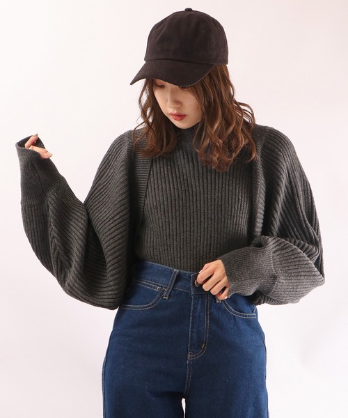 Brownie(ブラウニー)の「Brownie インナーSET BACKリボンボレロ(カーディガン/ボレロ・レディース・チャコールグレー/グリーン/モカ/ライトベージュ・FREE)」の9枚目の写真