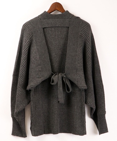 Brownie(ブラウニー)の「Brownie インナーSET BACKリボンボレロ(カーディガン/ボレロ・レディース・チャコールグレー/グリーン/モカ/ライトベージュ・FREE)」の6枚目の写真