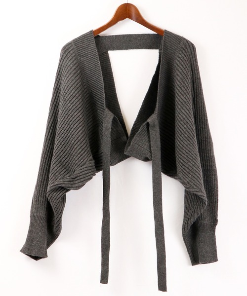 Brownie(ブラウニー)の「Brownie インナーSET BACKリボンボレロ(カーディガン/ボレロ・レディース・チャコールグレー/グリーン/モカ/ライトベージュ・FREE)」の8枚目の写真