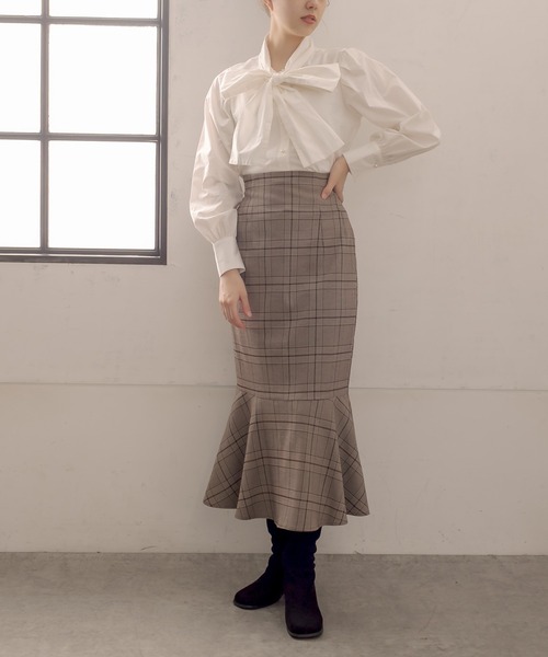 OLIVE des OLIVE（オリーブデオリーブ）の「いろいろボウタイブラウス（シャツ/ブラウス・レディース・ホワイト/アイボリー/オフホワイト・FREE）」の6枚目の写真