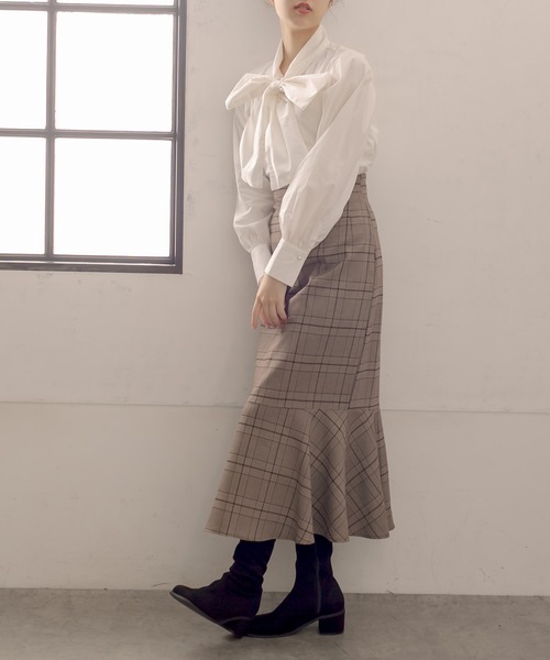 OLIVE des OLIVE（オリーブデオリーブ）の「いろいろボウタイブラウス（シャツ/ブラウス・レディース・ホワイト/アイボリー/オフホワイト・FREE）」の7枚目の写真