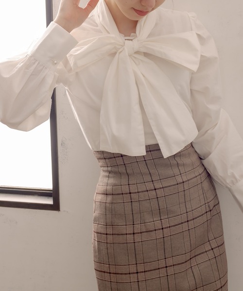 OLIVE des OLIVE（オリーブデオリーブ）の「いろいろボウタイブラウス（シャツ/ブラウス・レディース・ホワイト/アイボリー/オフホワイト・FREE）」の9枚目の写真