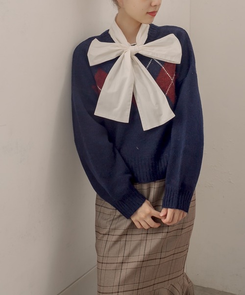 OLIVE des OLIVE（オリーブデオリーブ）の「いろいろボウタイブラウス（シャツ/ブラウス・レディース・ホワイト/アイボリー/オフホワイト・FREE）」の14枚目の写真