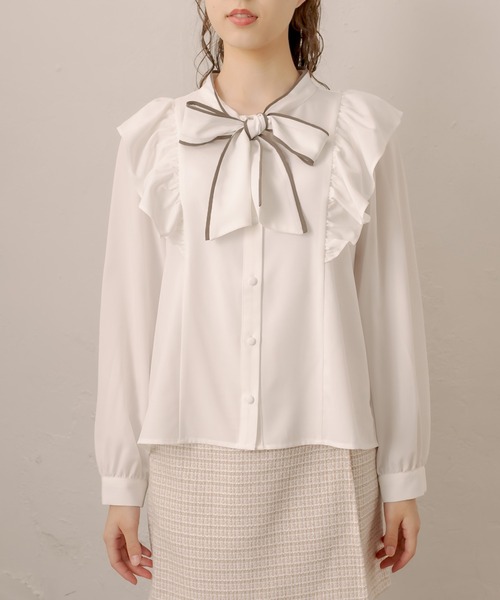 OLIVE des OLIVE（オリーブデオリーブ）の「いろいろボウタイブラウス（シャツ/ブラウス・レディース・ホワイト/アイボリー/オフホワイト・FREE）」の21枚目の写真