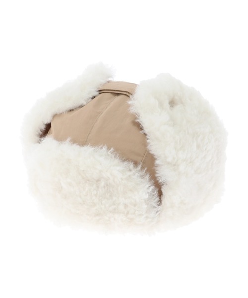 Green Parks(グリーンパークス)の「・ボアフライトキャップ*(キャップ・レディース・ブラウン/ブラック/ベージュ/カーキ・FREE)」の3枚目の写真