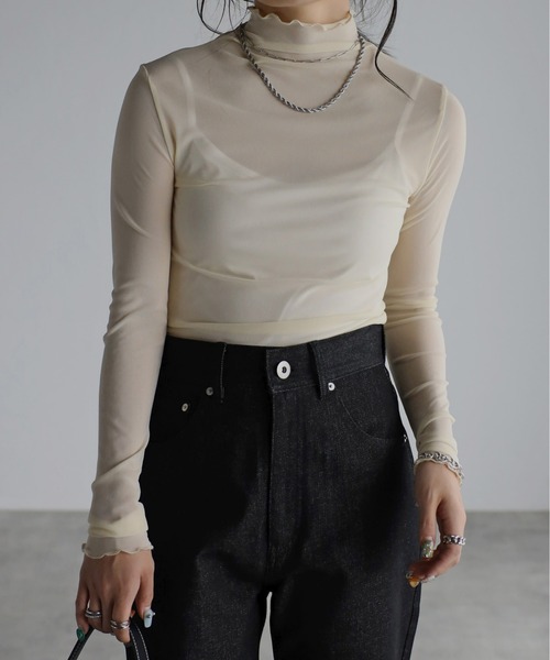 sakishimatokyo(サキシマトーキョー)の「シアータートルトップス/カットソー(Tシャツ/カットソー・レディース・ホワイト/ブラック/グレー/ベージュ/アッシュグレー/ブラウン・FREE)」の10枚目の写真