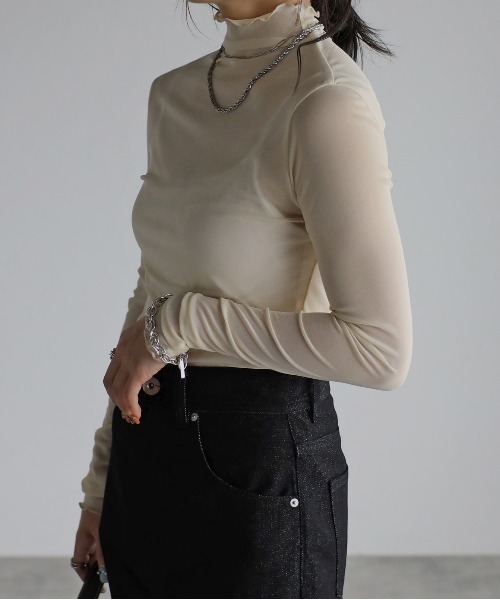 sakishimatokyo(サキシマトーキョー)の「シアータートルトップス/カットソー(Tシャツ/カットソー・レディース・ホワイト/ブラック/グレー/ベージュ/アッシュグレー/ブラウン・FREE)」の11枚目の写真