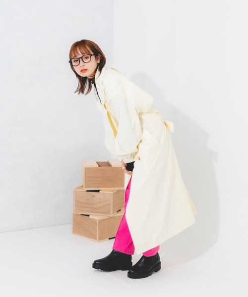 nemne store(ネンネストア)の「オーバートレンチコート(トレンチコート・レディース・ベージュ/オレンジ/アイボリー・フリー)」の10枚目の写真