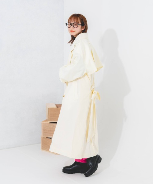 nemne store(ネンネストア)の「オーバートレンチコート(トレンチコート・レディース・ベージュ/オレンジ/アイボリー・フリー)」の14枚目の写真