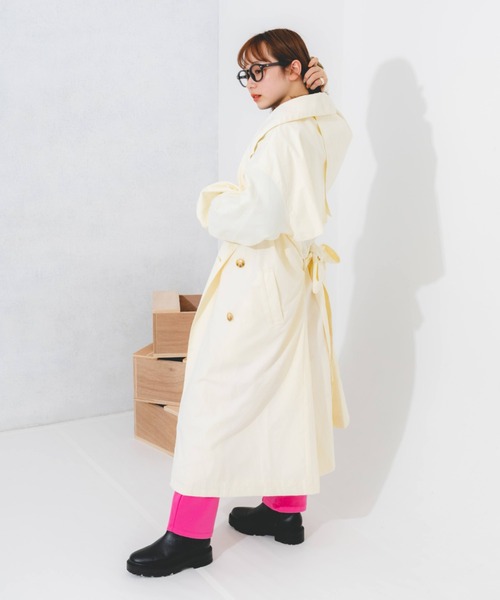 nemne store(ネンネストア)の「オーバートレンチコート(トレンチコート・レディース・ベージュ/オレンジ/アイボリー・フリー)」の15枚目の写真