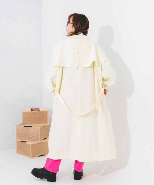 nemne store(ネンネストア)の「オーバートレンチコート(トレンチコート・レディース・ベージュ/オレンジ/アイボリー・フリー)」の11枚目の写真
