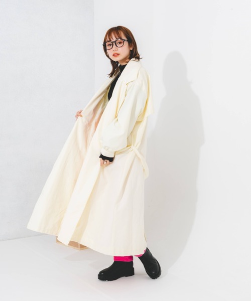 nemne store(ネンネストア)の「オーバートレンチコート(トレンチコート・レディース・ベージュ/オレンジ/アイボリー・フリー)」の12枚目の写真