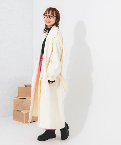 nemne store(ネンネストア)の「オーバートレンチコート(トレンチコート・レディース・ベージュ/オレンジ/アイボリー・フリー)」の13枚目の写真