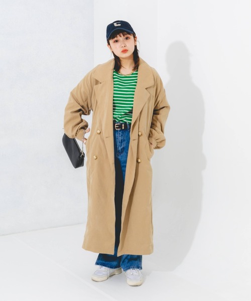 nemne store(ネンネストア)の「オーバートレンチコート(トレンチコート・レディース・ベージュ/オレンジ/アイボリー・フリー)」の20枚目の写真